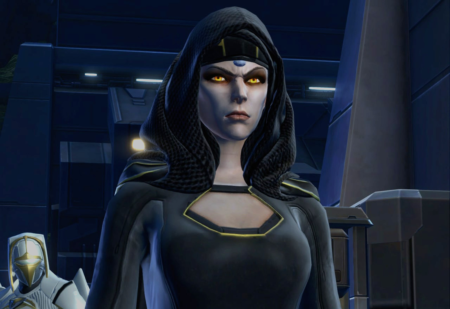 Empress Vaylin stands at the foot of the Alliance base.