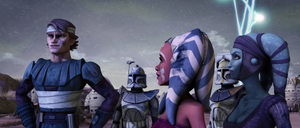 Rex, Bly, and the Jedi prepare to defend the Lurmen village from the Separatists.