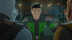 Kazuda was confronted by Grevel and his Snivvian grunts.