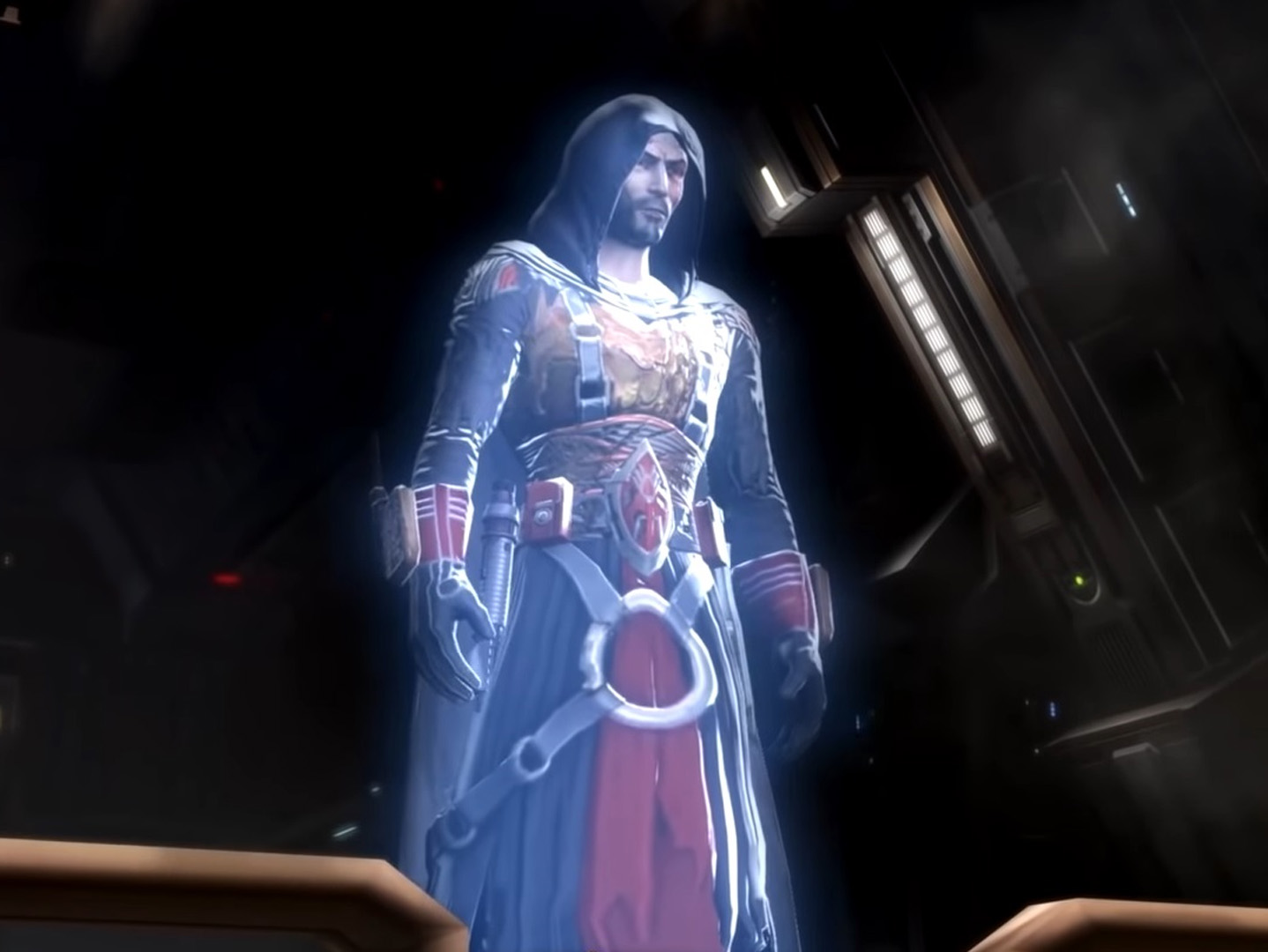 Revan's Force Ghost appears before Scourge and the Commander.