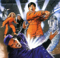  using Obi-Wan's lightsaber to defeat 