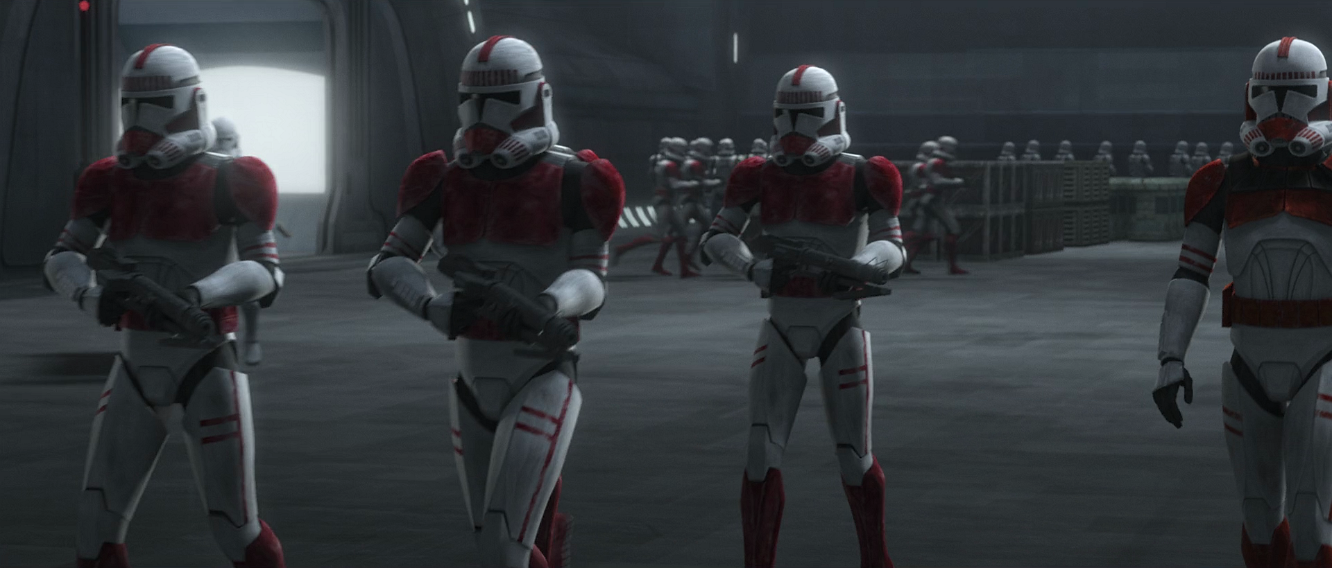 The quartermaster was a clone shock trooper of the Coruscant Guard (pictured).