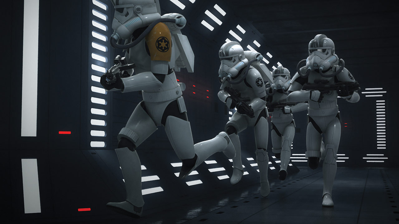 Imperial jumptroopers inside an Arquitens-class command cruiser