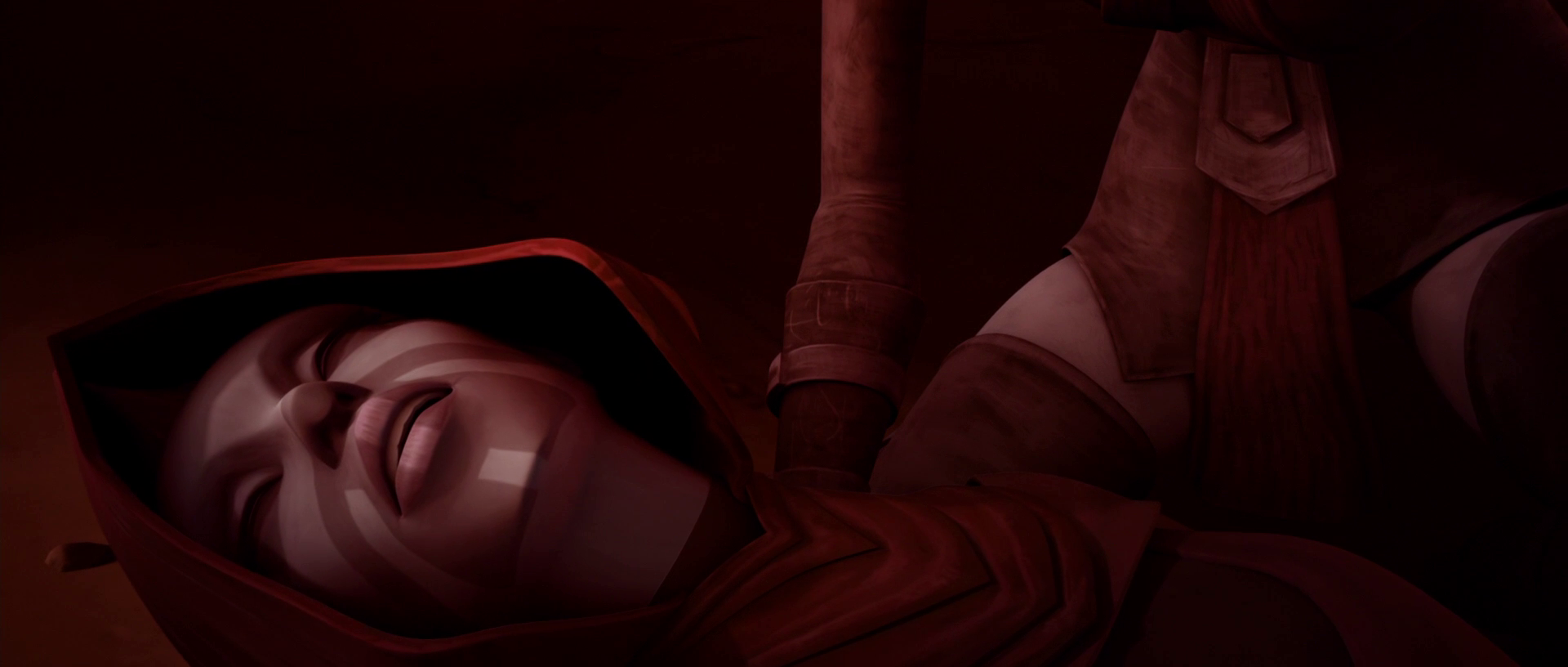 Karis dies in Ventress' arms