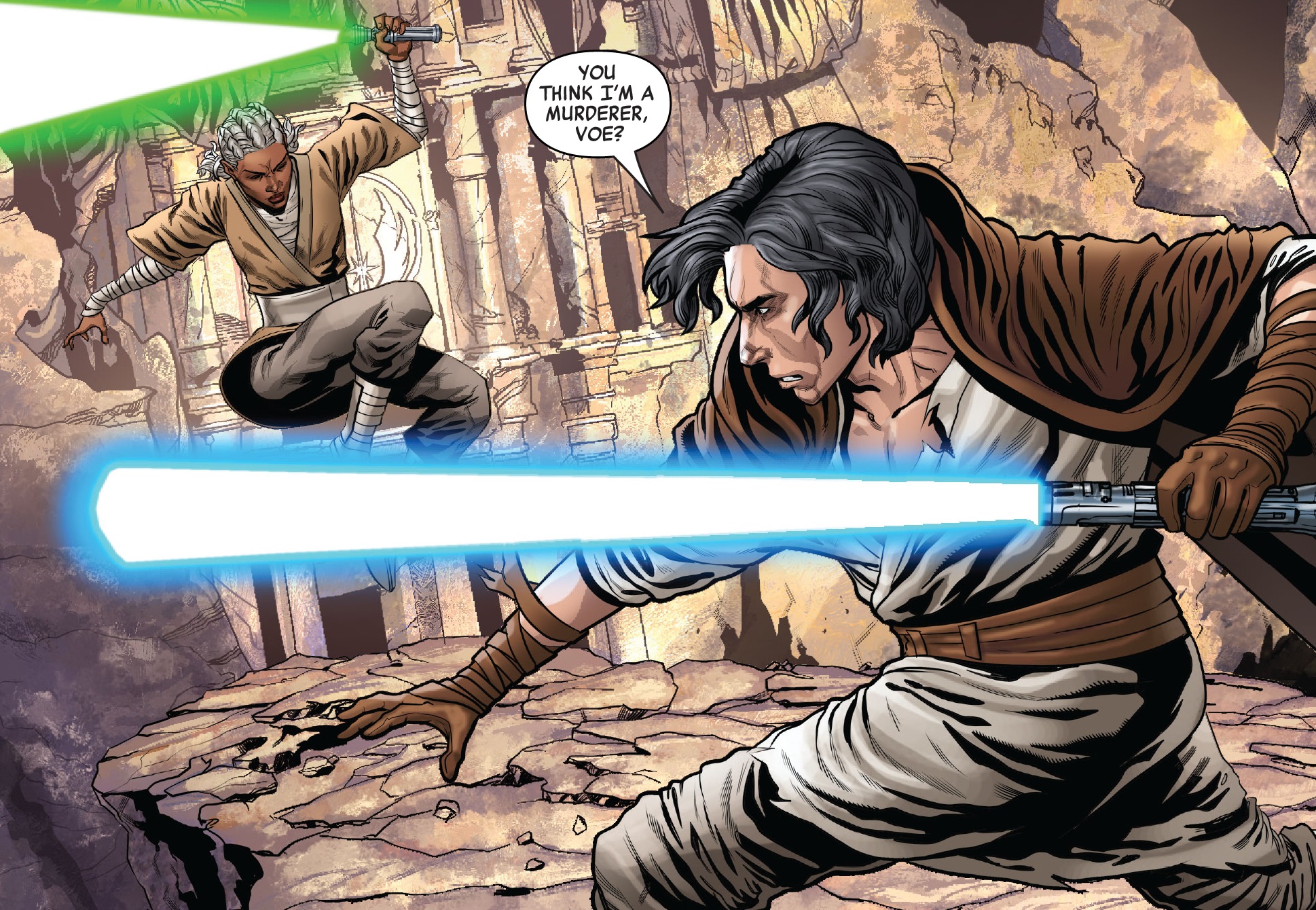 Not wanting to leave Ben unpunished, Voe went after Solo for what he did to the Jedi.