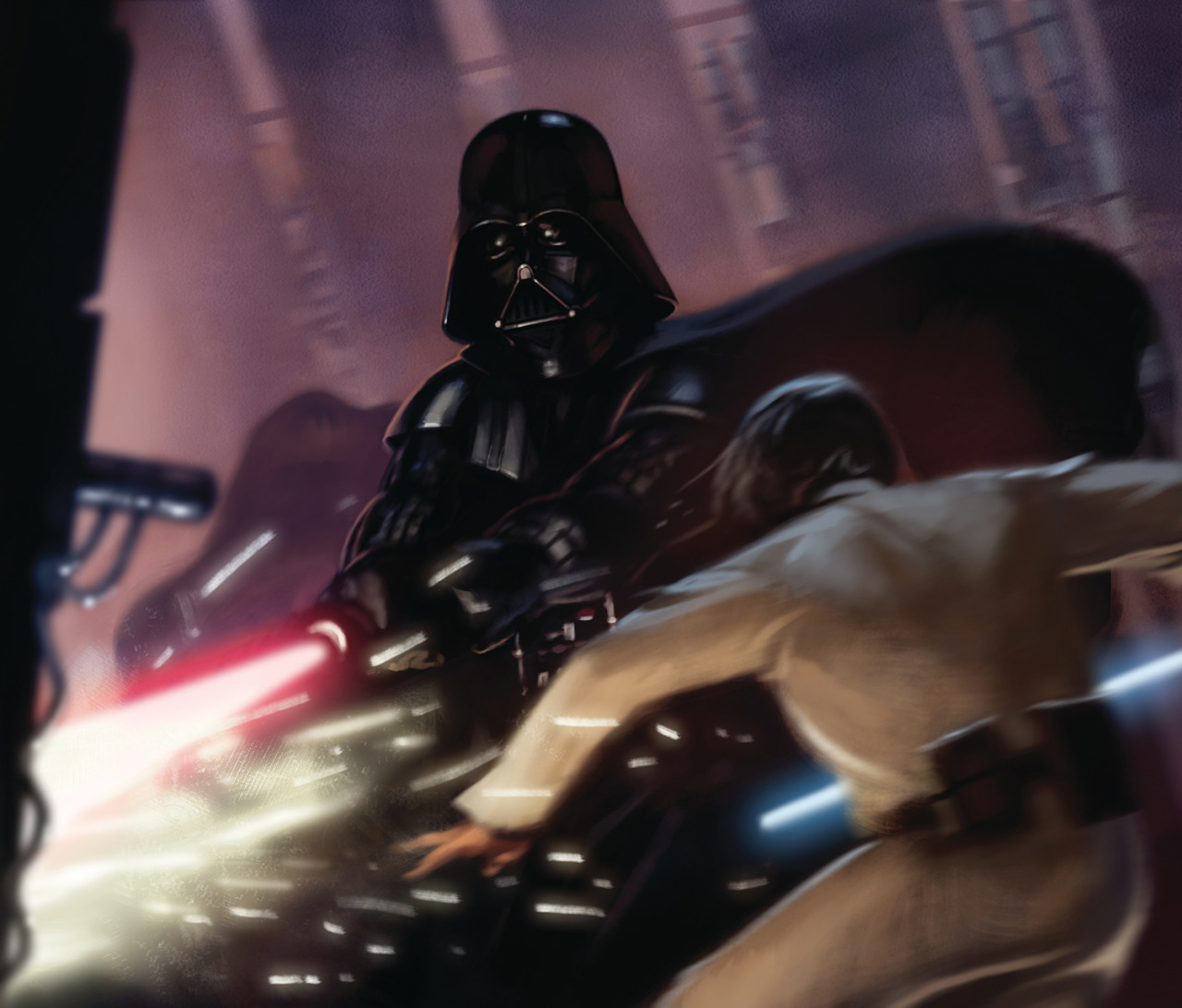 Vader battling his son on Bespin