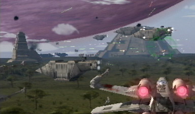 Imperial transports landing on Yavin 4