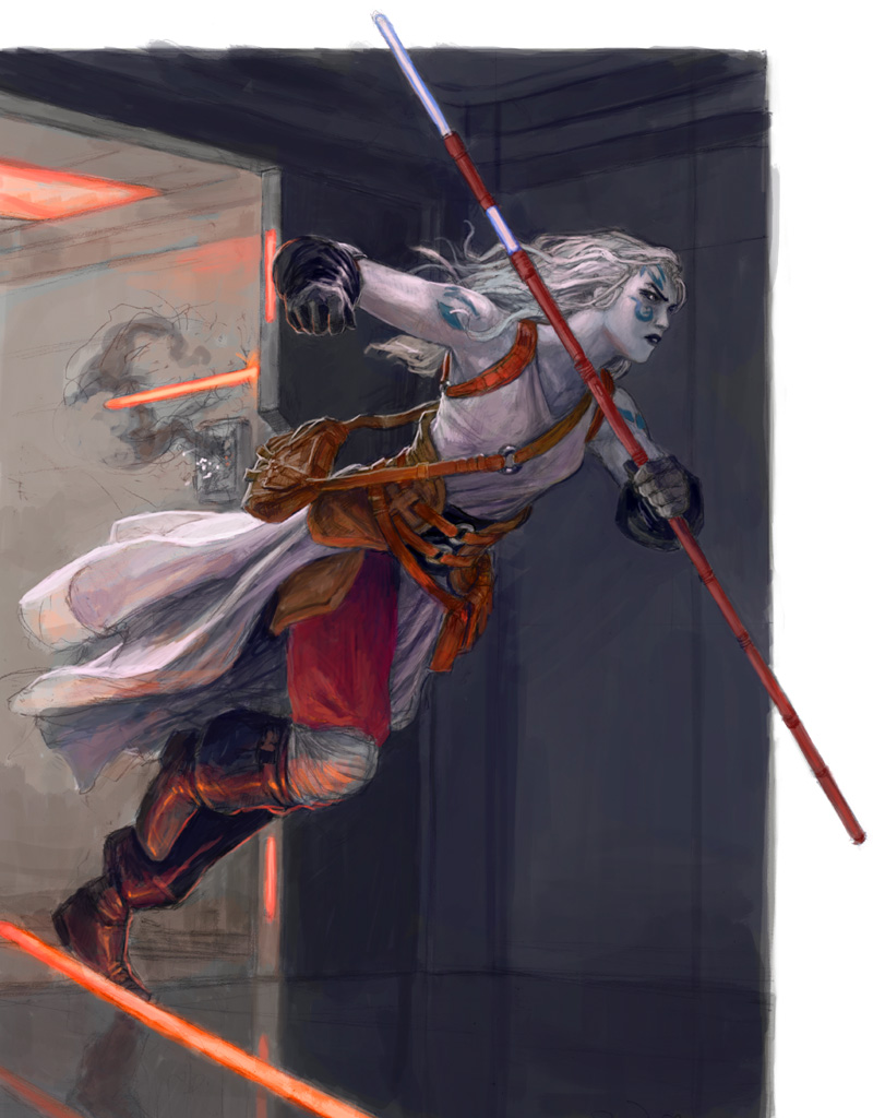 Jarael, armed with her shockstaff