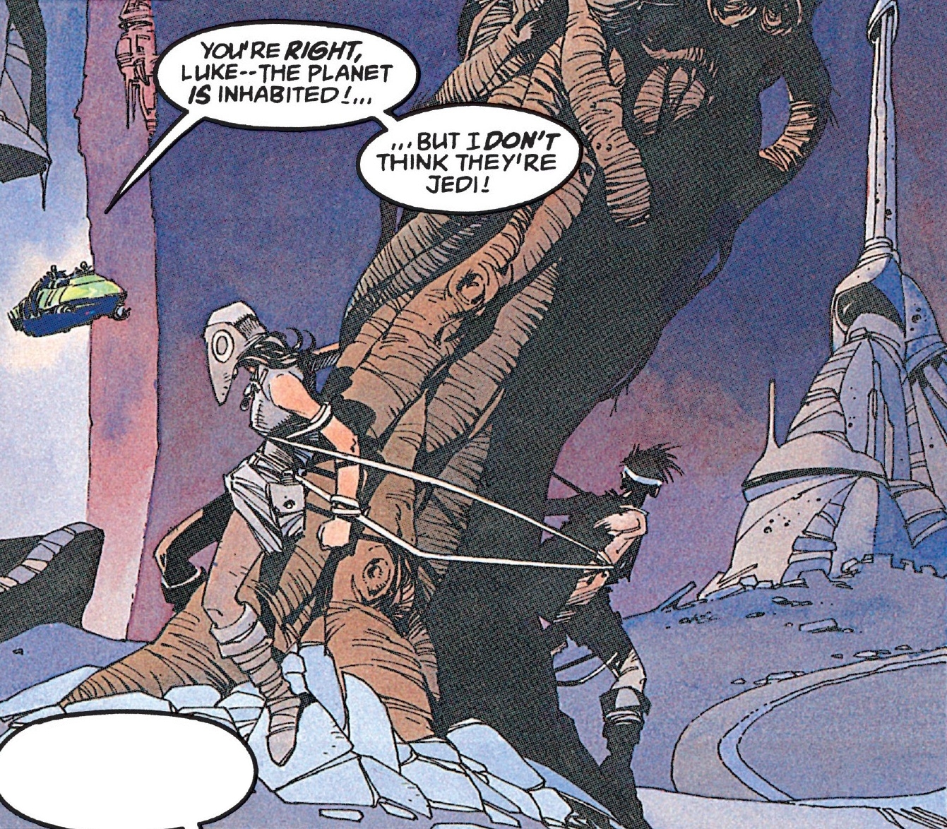 Jem and Rayf are encountered by Luke Skywalker during the ritual of ascent.