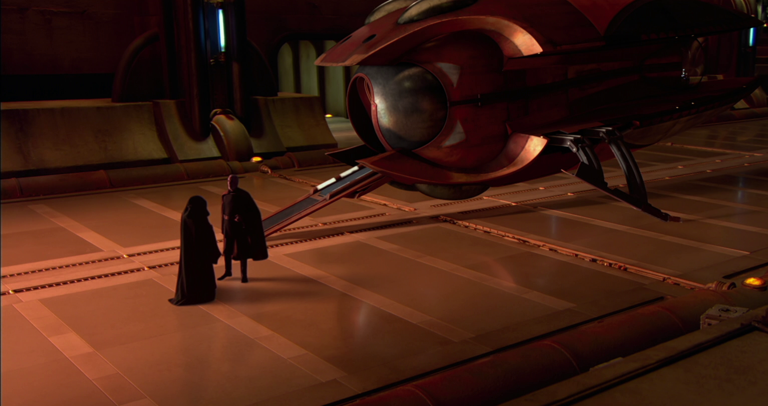 Dooku meets with his Master in the LiMerge Building.