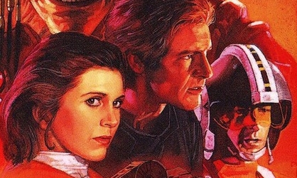 Leia with Han Solo and Wedge Antilles