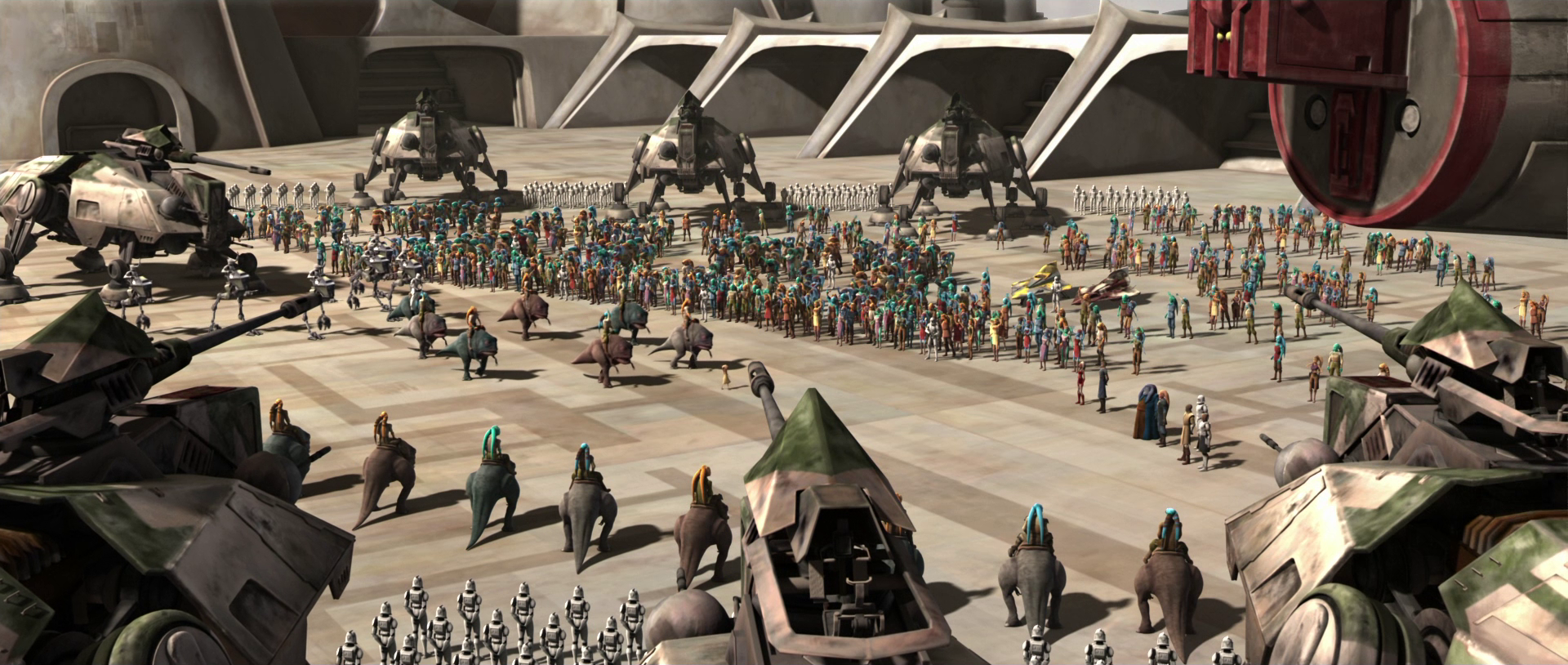 After claiming victory on Ryloth, Windu attended a parade where the Twi'leks celebrated the liberation of their homeworld.