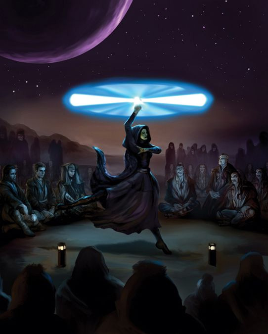 Barriss Offee performing for Mazong and his clan.