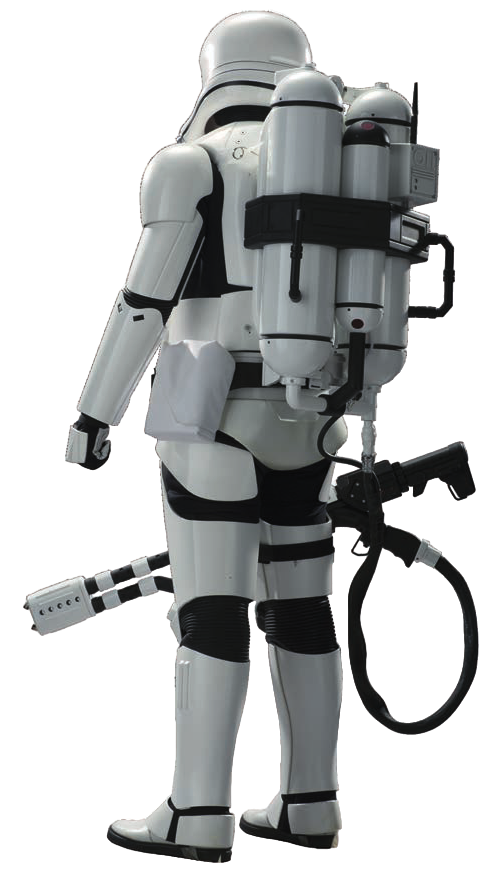 A flametrooper viewed from the back