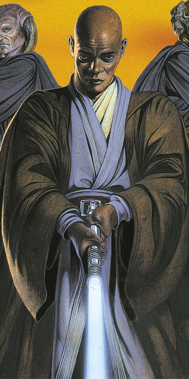 Mace Windu's blue-bladed lightsaber appearance in Common Appearance