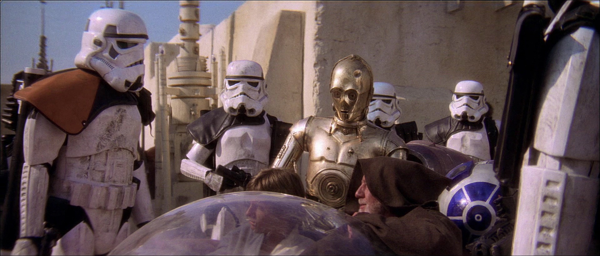 TD-110 (left) served on Tatooine as a sandtrooper and commander of Foot Patrol 7.