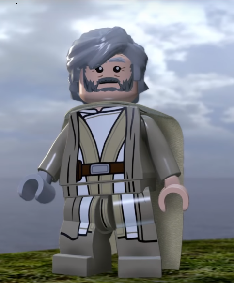 LEGO Luke Skywalker at the end of LEGO Star Wars: The Force Awakens