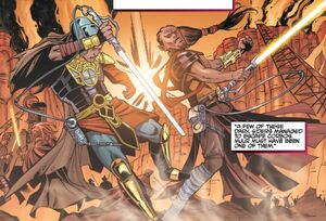Jedi and Dark Jedi fight at the 