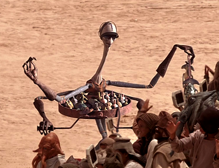 Fieso working as a food vendor on Tatooine in 32 BBY