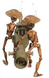 2体で協力して重いものを運ぶピット・ドロイド