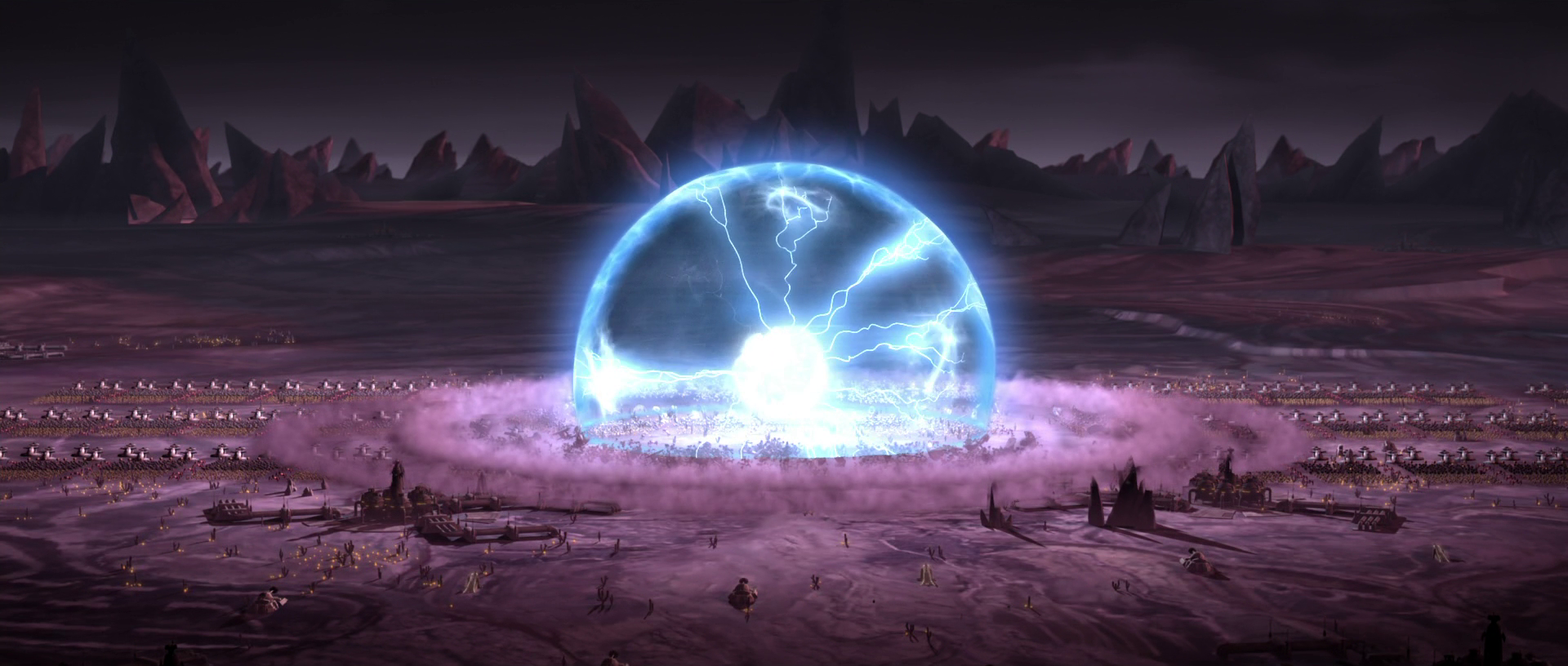 During the Battle of Malastare, the Republic detonates Sionver Boll's electro-proton bomb.