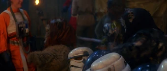 Lumat celebrates the victory on Endor along with the  .