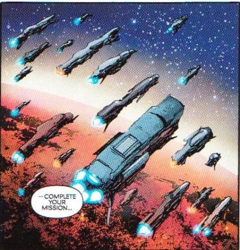 The Freedom Fleet ascending into space