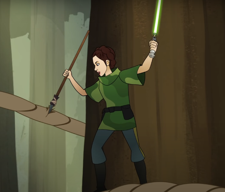 Shortly after the Battle of Endor, Leia would use Skywalker's lightsaber to subdue a Gorax.