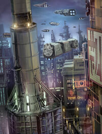 The cityscape of Nar Shaddaa