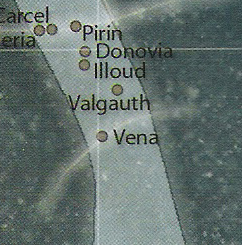 Map of the Vena system, now crossed by the Lesser Lantillian Route