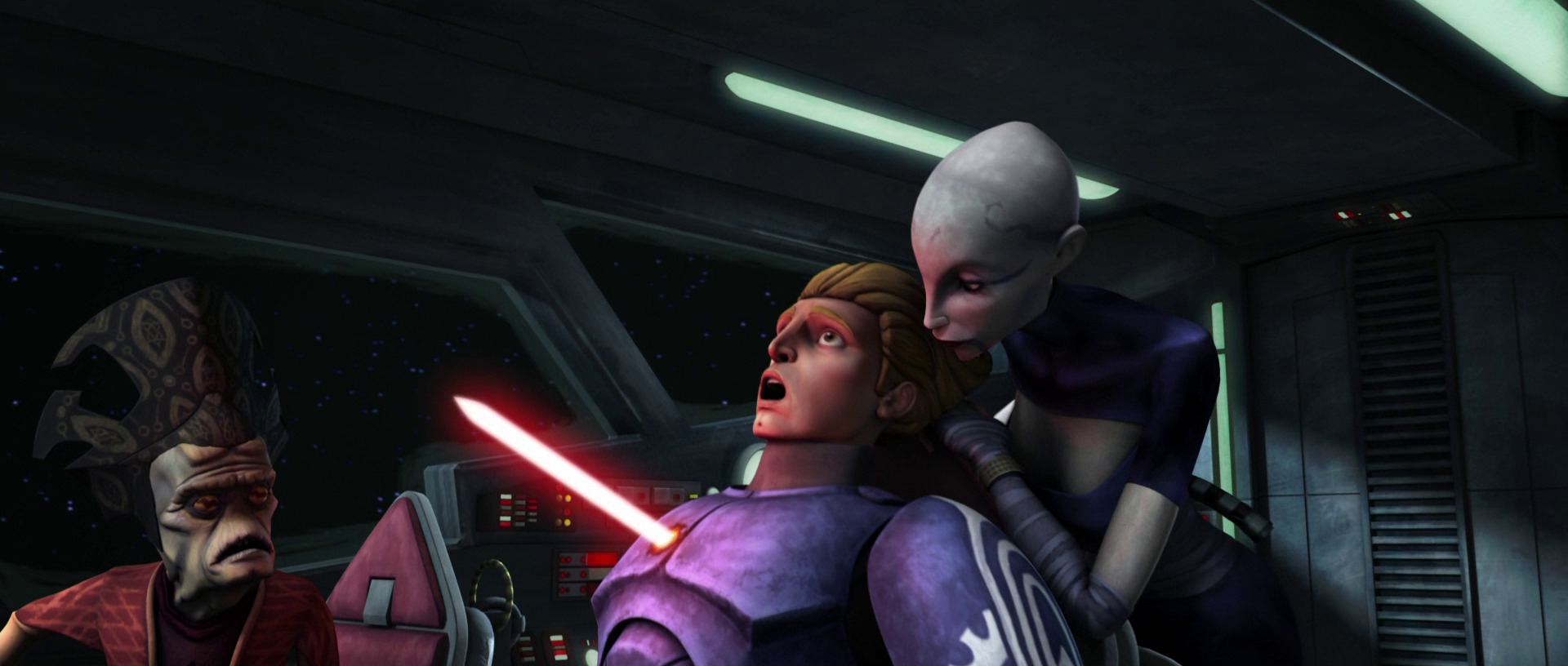 Captain Argyus is killed for impugning Ventress' reputation.