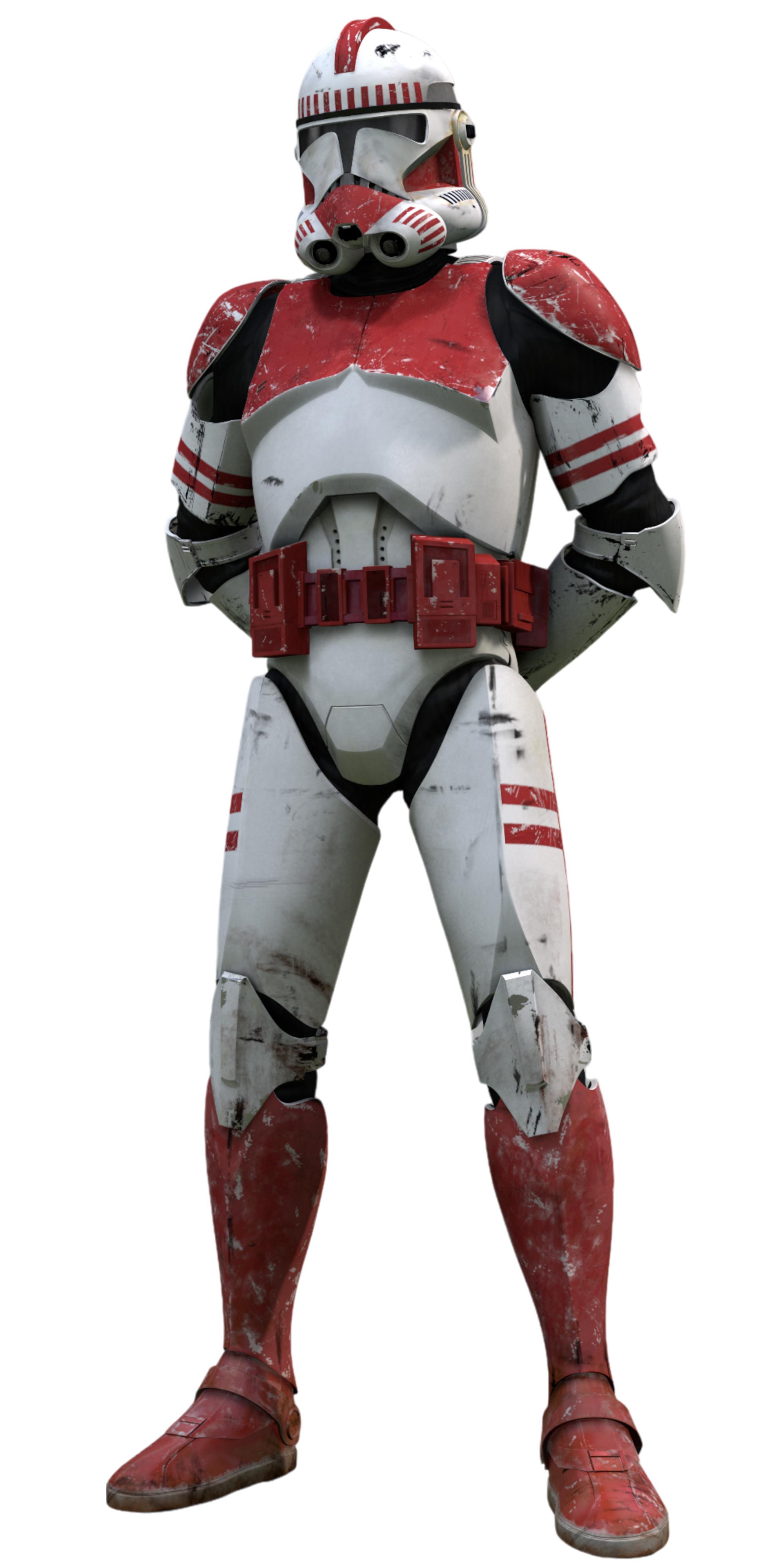 Red clone shop trooper commander