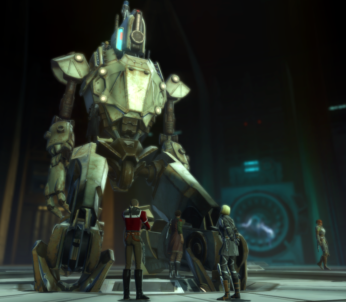 The Alliance repairs the colossus droid.