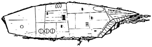 Escort carrier, port schematic view