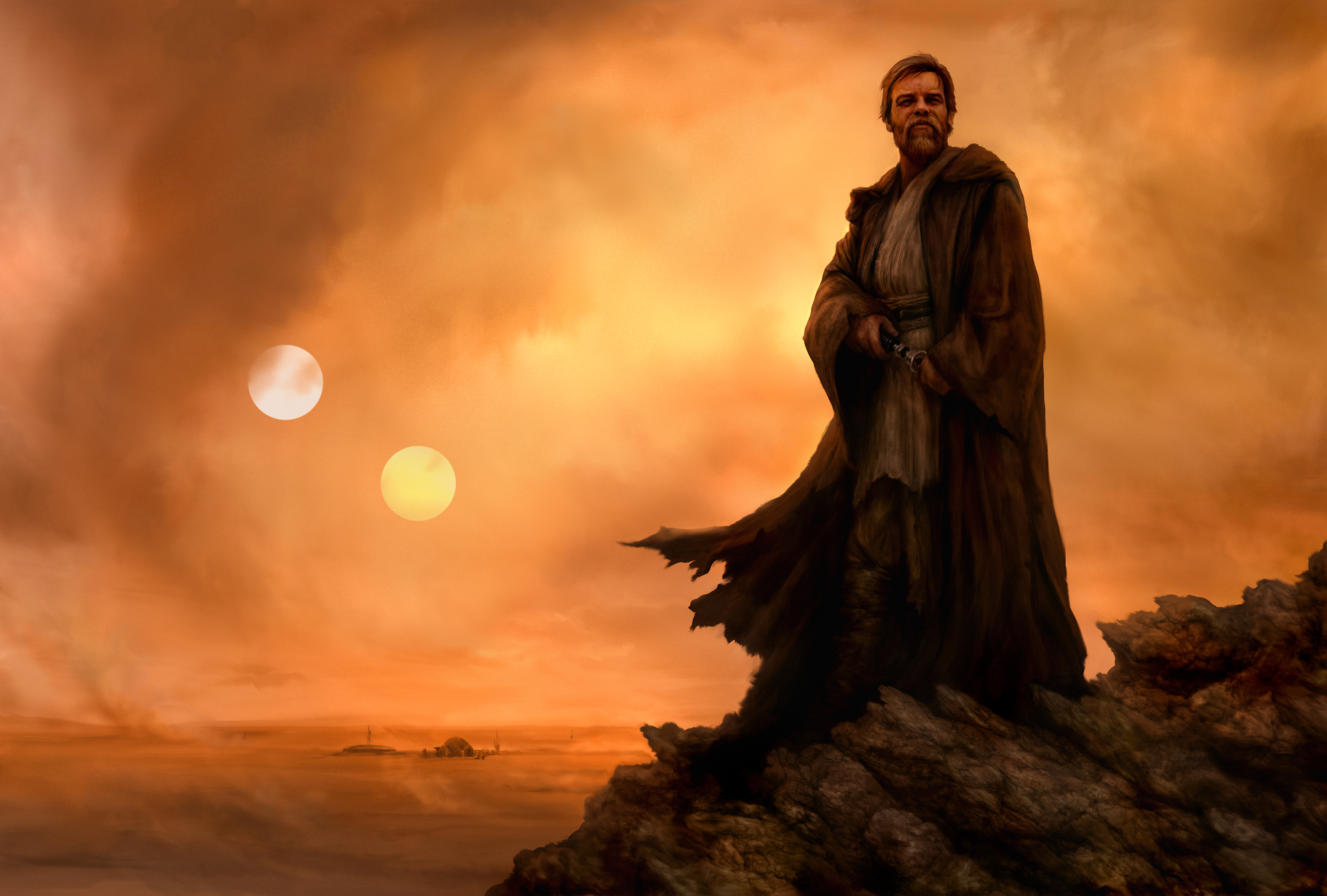 Kenobi in the early stages of his exile on Tatooine