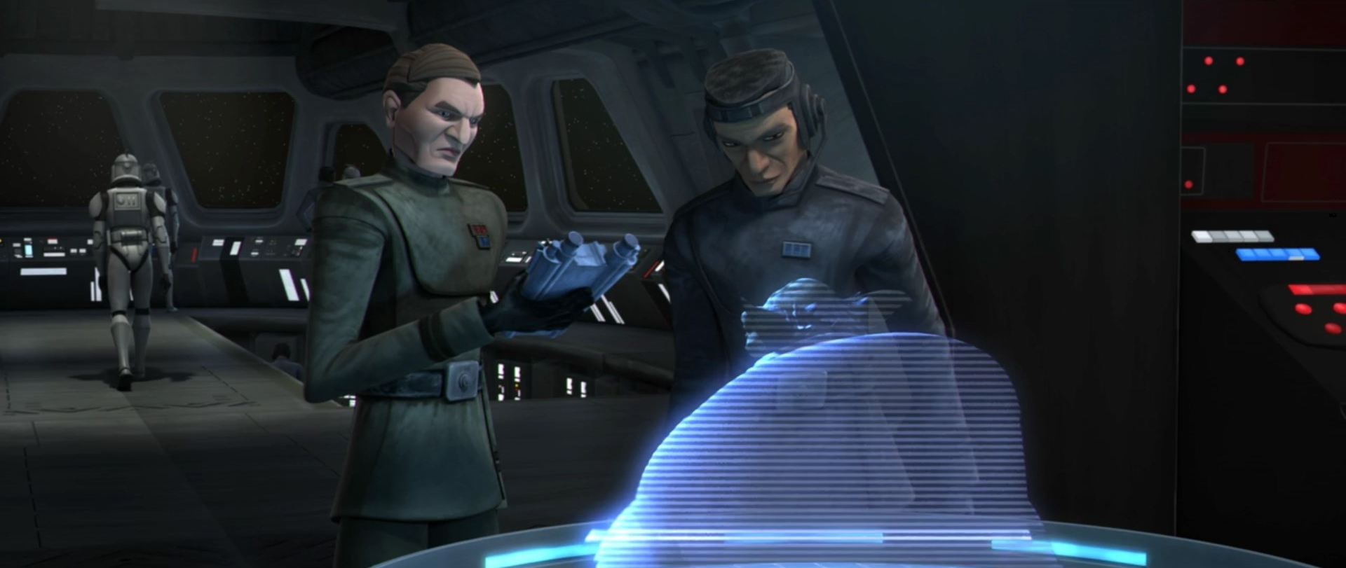 Tenant aboard his Venator destroyer during the Clone Wars.