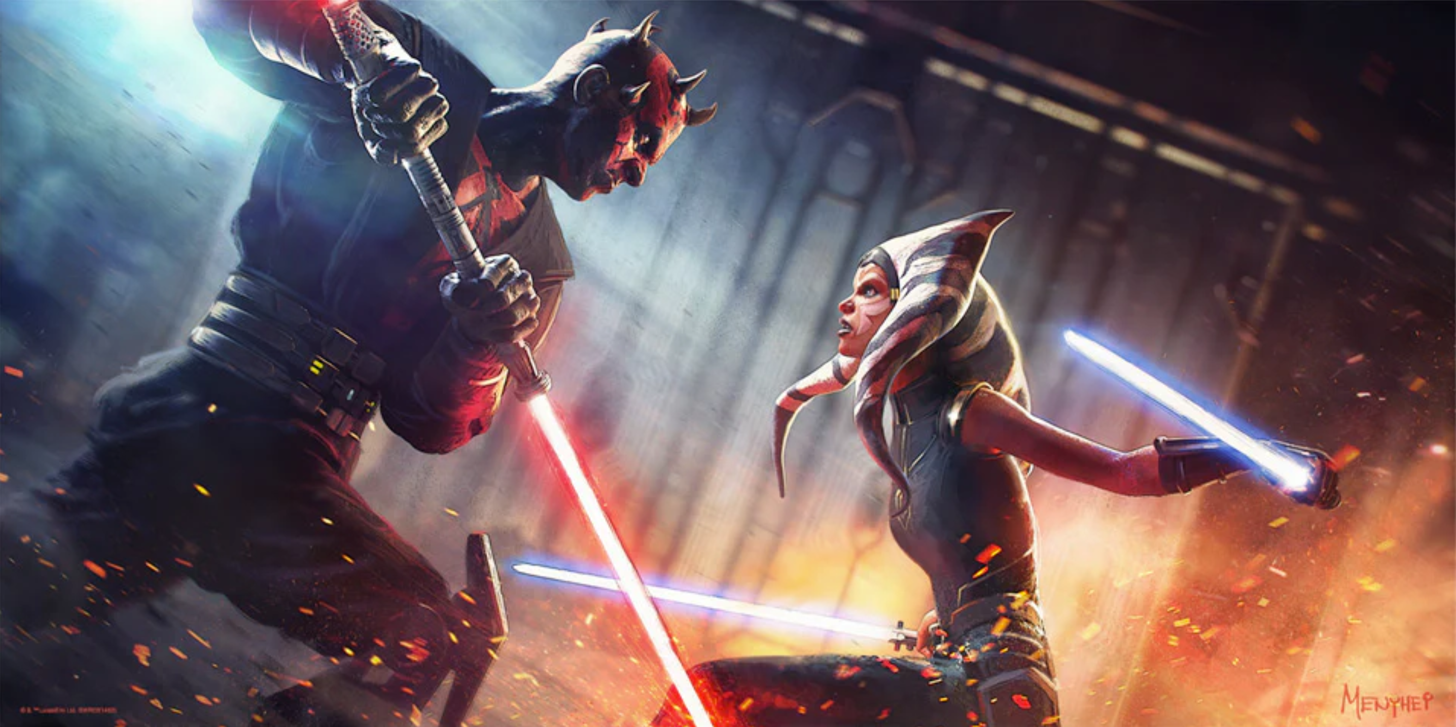 Ahsoka duels Maul.