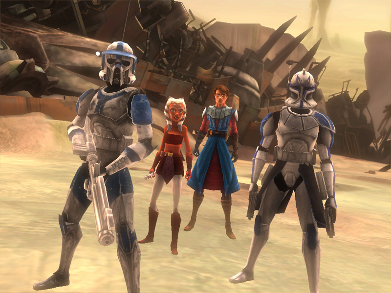 Boomer, next to Ahsoka Tano, Anakin Skywalker and Rex on Ryloth.