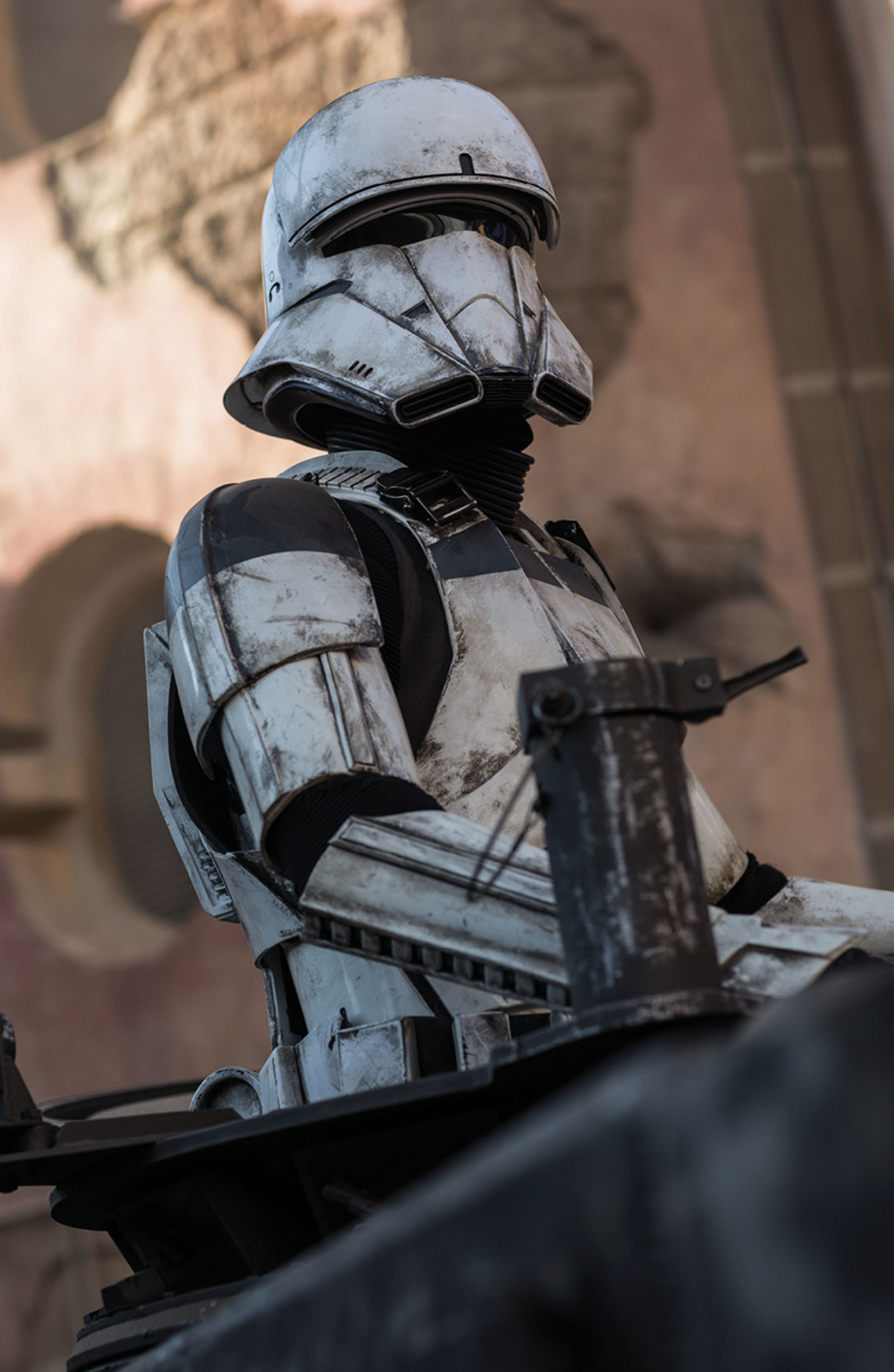 A tank trooper in armor sits atop a TX-225 GAVw tank.