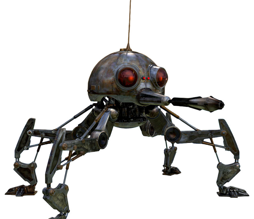 Dwarf spider droids were equipped with nose-mounted laser cannons.