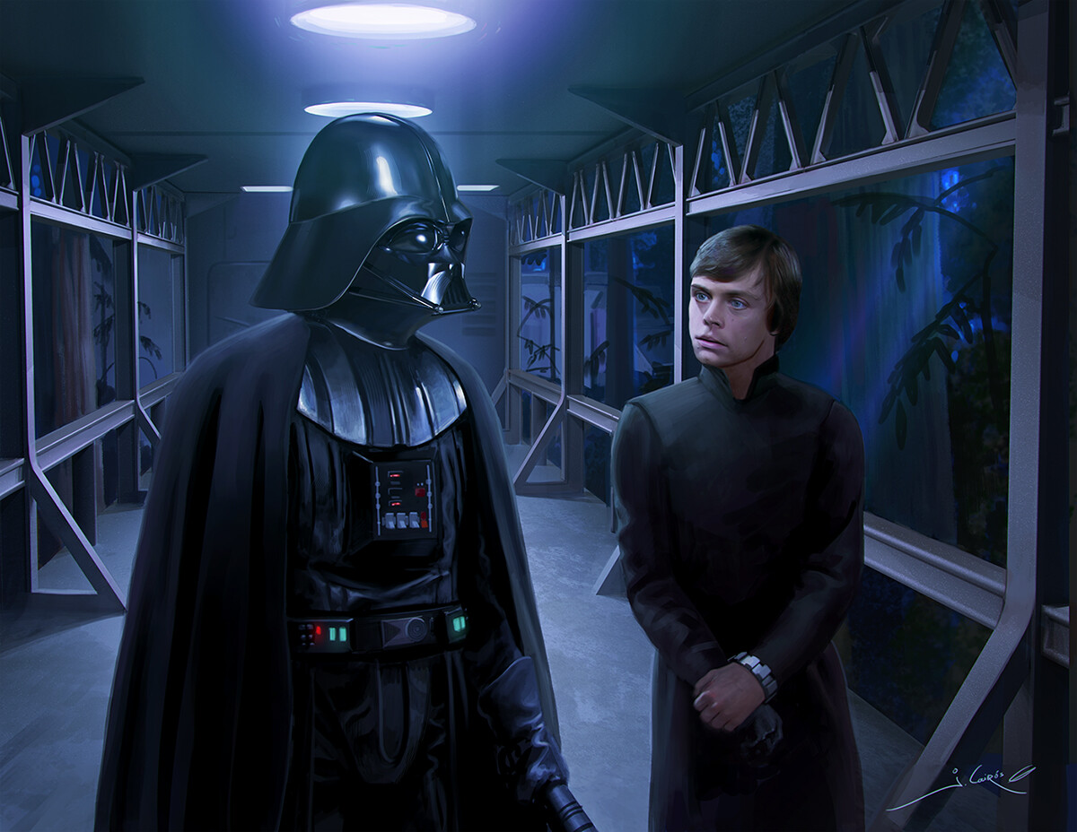 Luke beseeched his father to reject the dark side, having accepted that Darth Vader was once Anakin Skywalker.