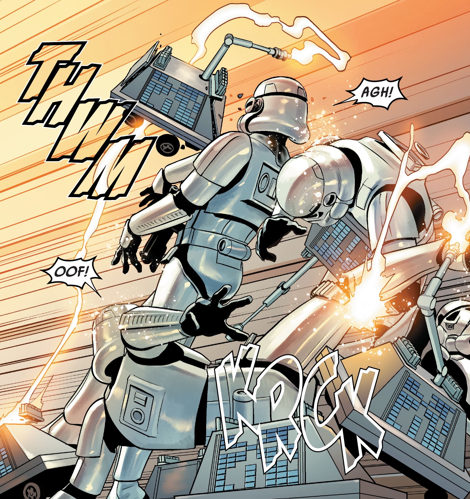 Automaintenance Crew 28-G attack the Imperial stormtroopers.