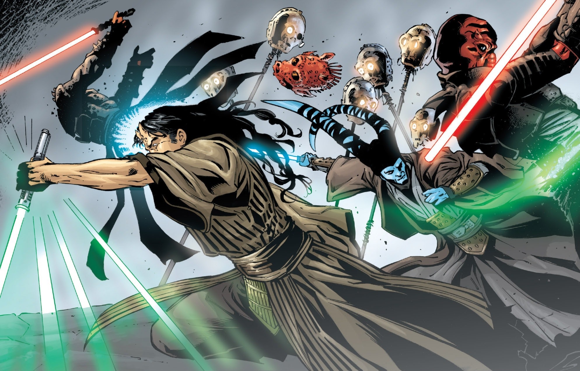 Sazen and Vao fight off Sith on Daluuj.