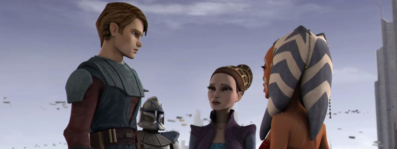 Anakin Skywalker, Captain Rex, Padmé Amidala, and Ahsoka Tano