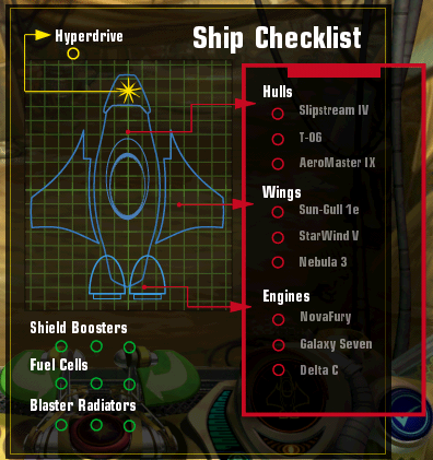 The damaged ship's blueprints and checklist