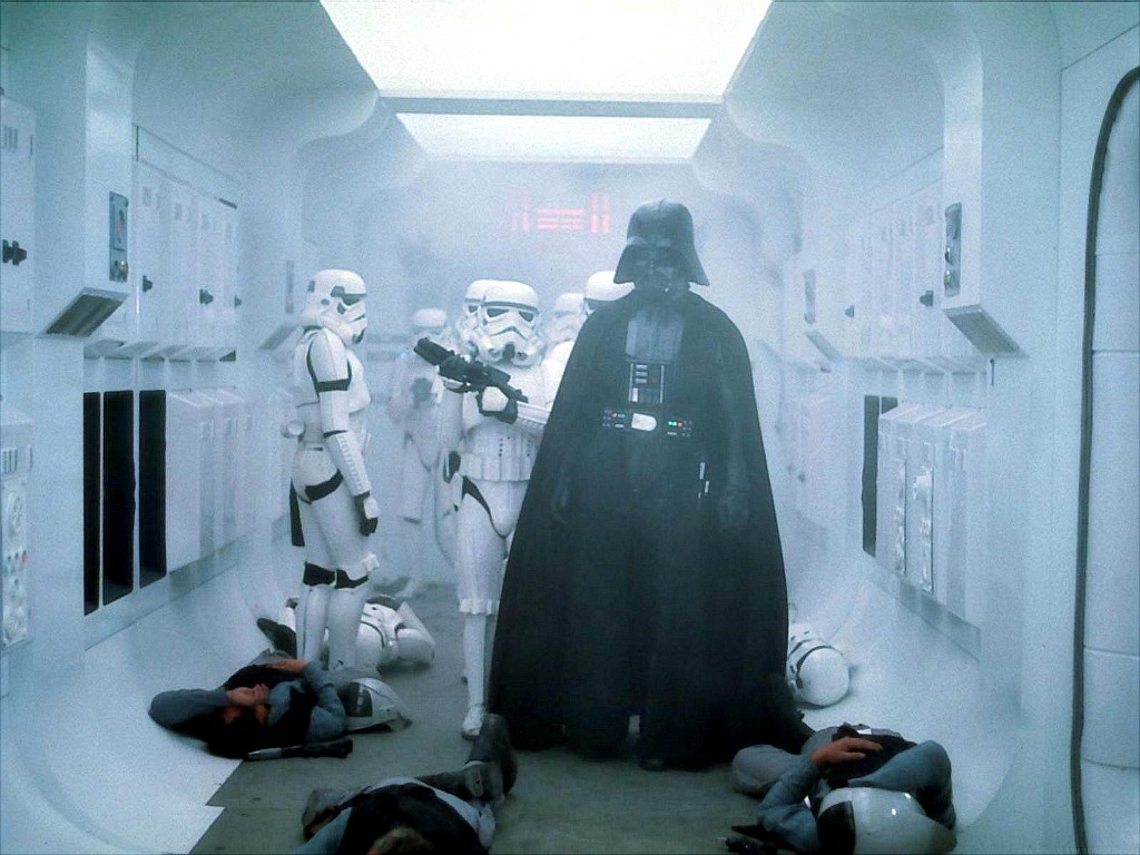 Darth Vader and the 501st Legion board Tantive IV