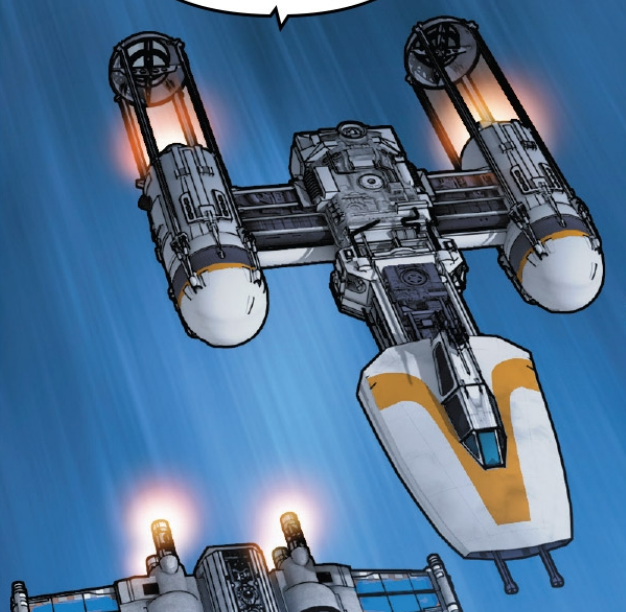 Pava and Javos in an old BTL-S3 Y-wing