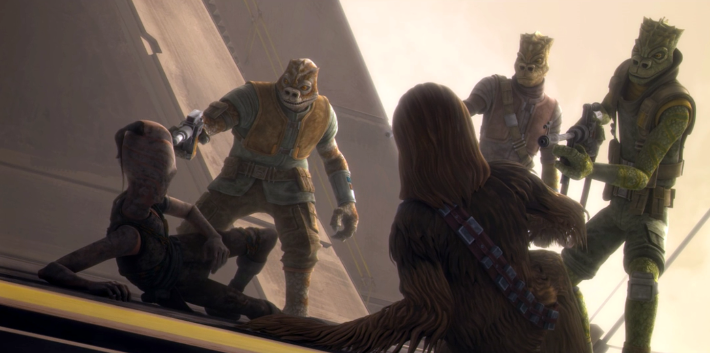 Gilas, Ramy, and Ratter level weapons on Chewbacca and O-Mer