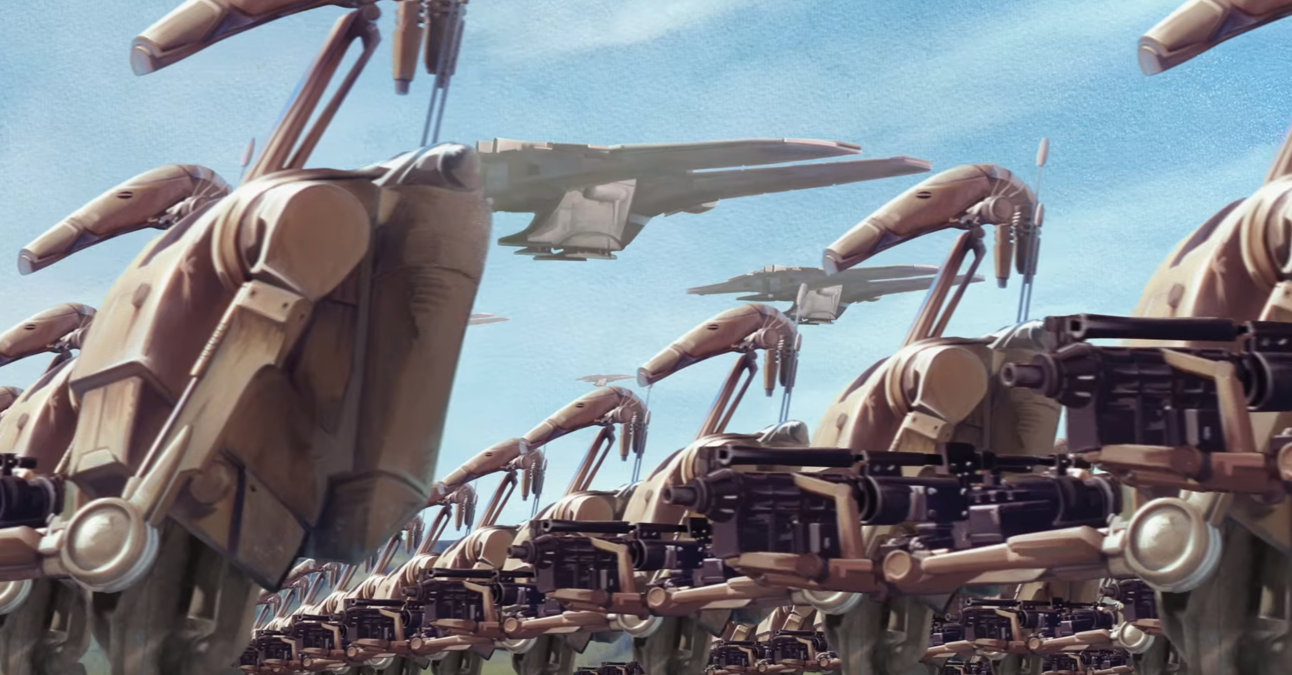 B1 battle droids and C-9979 landing craft both served a major role in the Federation's military.