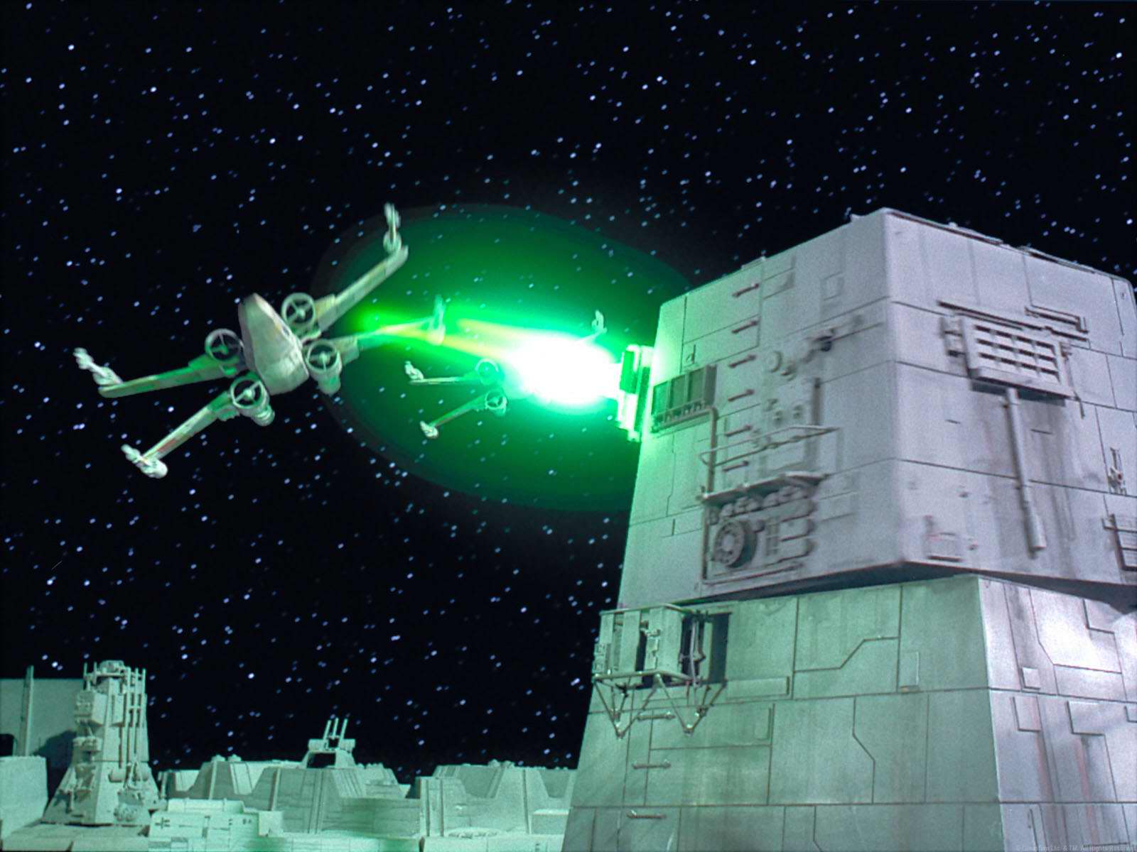 Turbolasers defend the Death Star during the Battle of Yavin